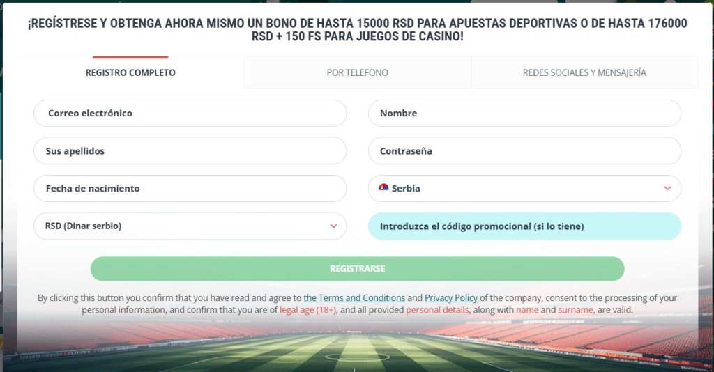 Cómo registrarse 22 bet