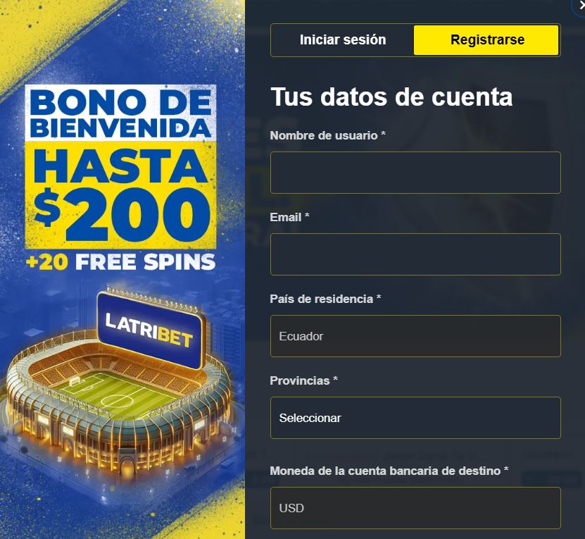 Cómo registrarse latribet