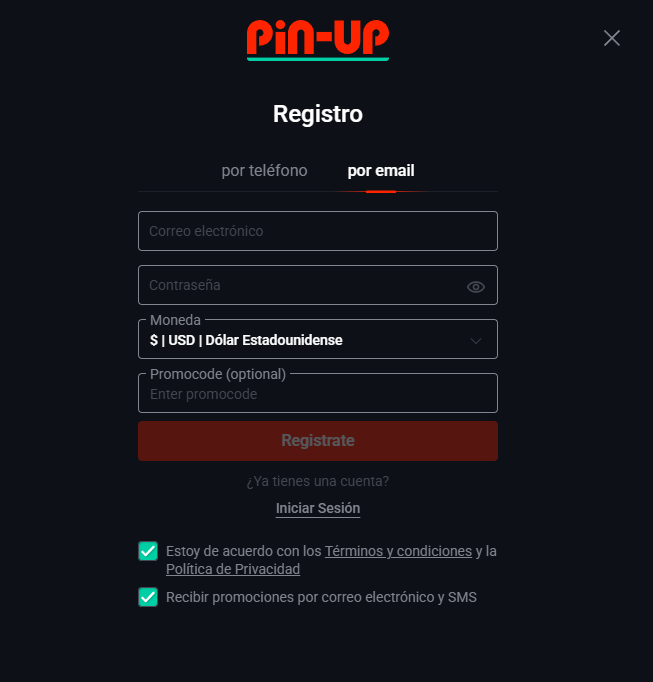 Cómo registrarse Pin up