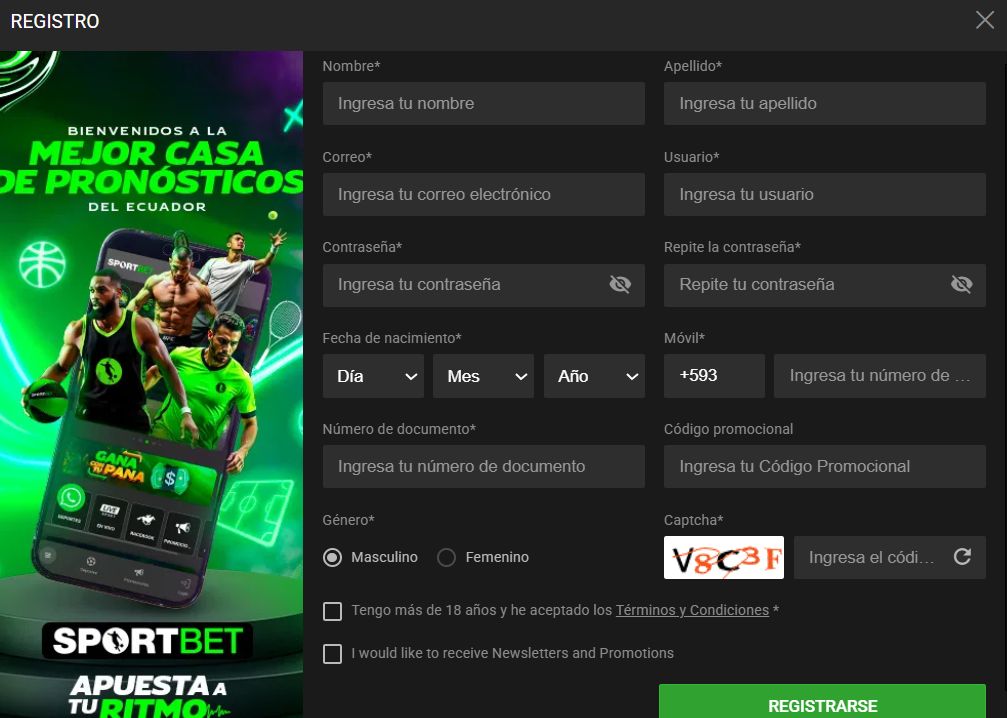 Cómo registrarse sportbet