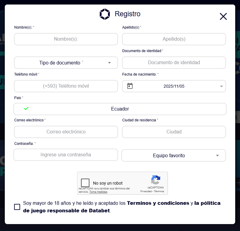 Cómo registrarse databet