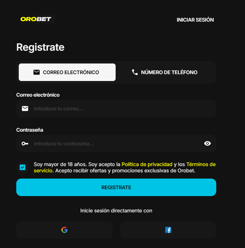 Cómo registrarse en la app orobet